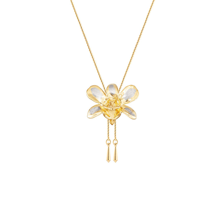 Dendrobium Thong Chai Orchid Slider Necklace (PG)