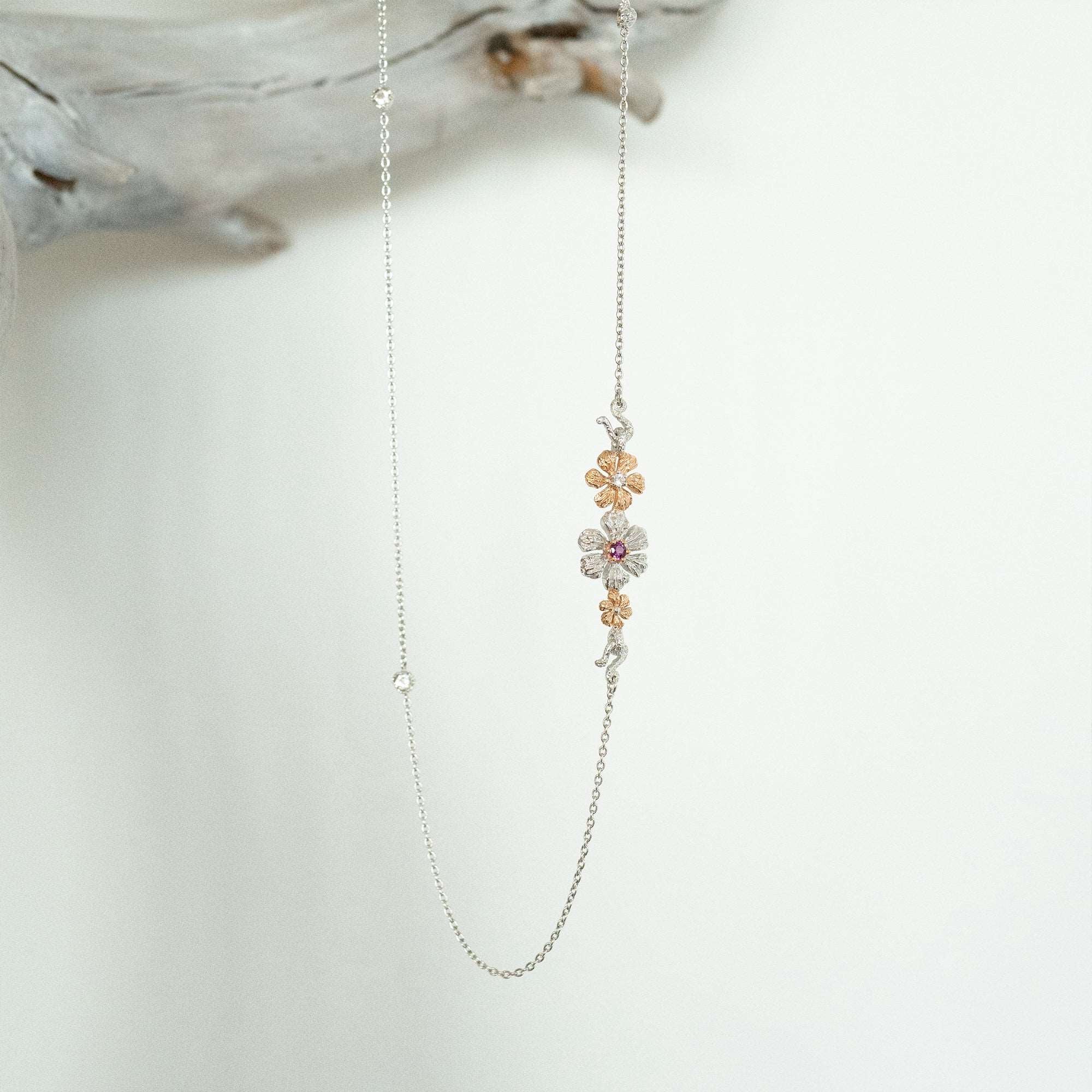 Enchanted Jasmine Necklace Styled  on Branch - Risis.com