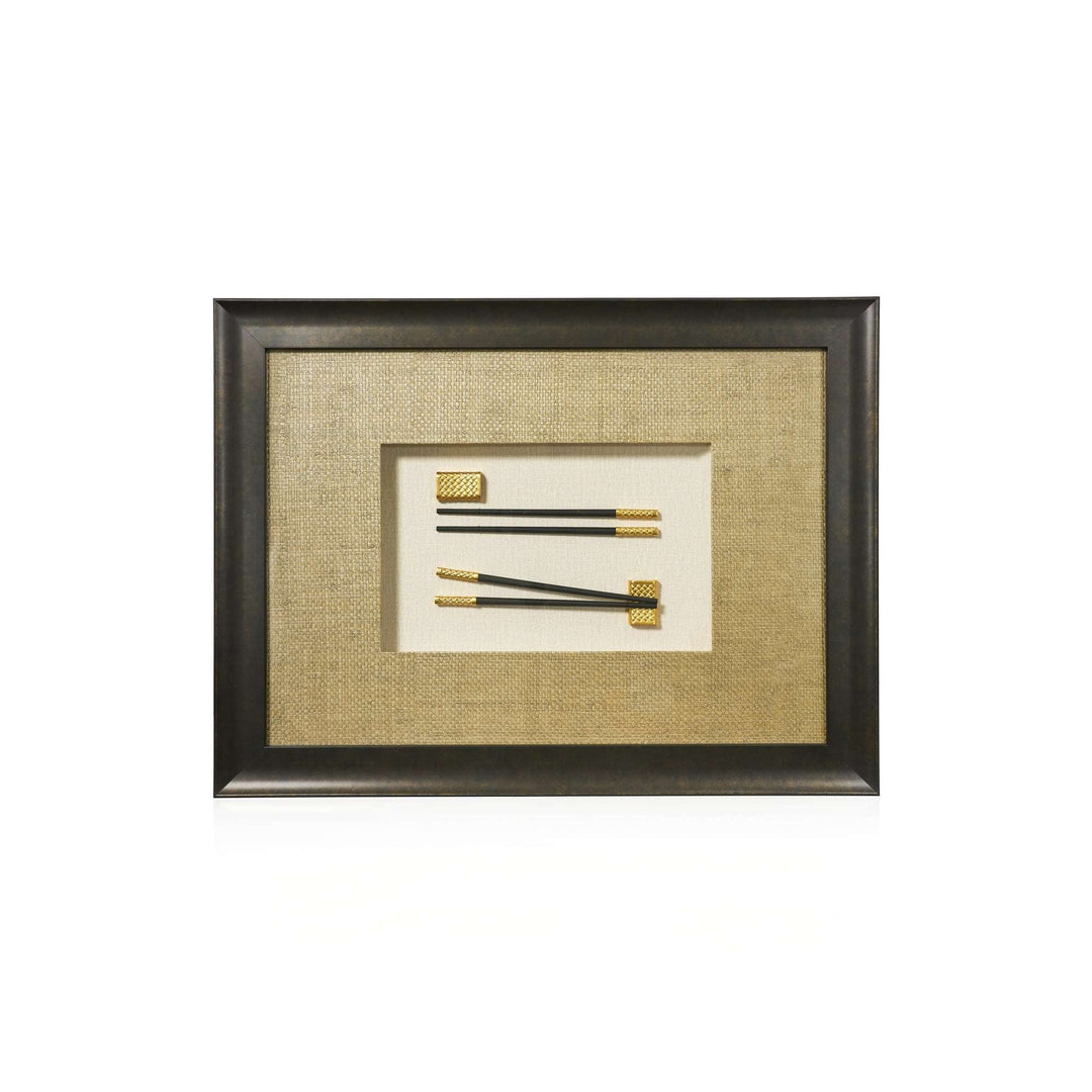 Risis 24 karat gilded Chopsticks With Carp rest frame
