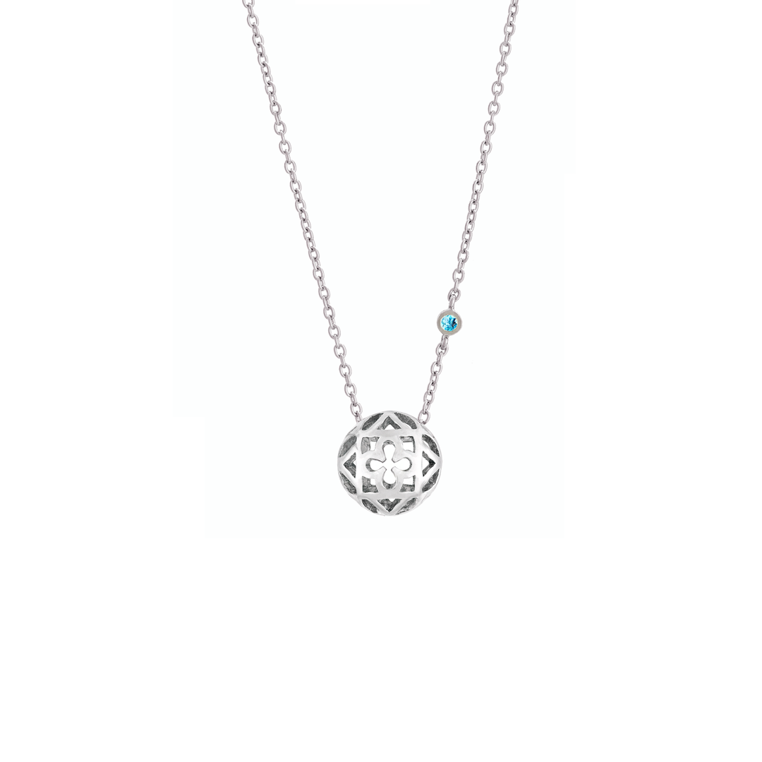 Peranakan Spheres Small Necklace with Blue Topaz (RH)