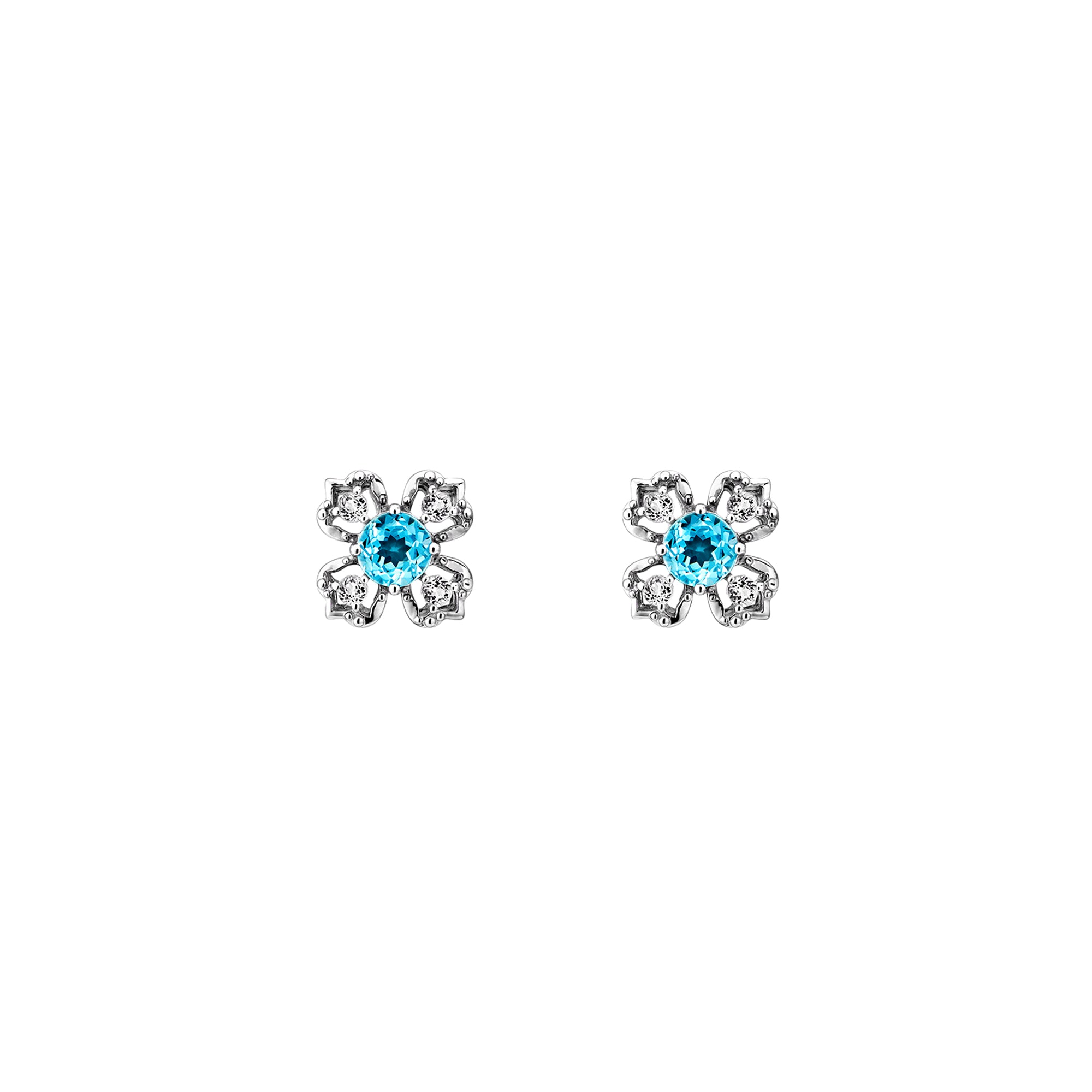 Peranakan Kebaya Earrings (RH) with Sky Blue Topaz