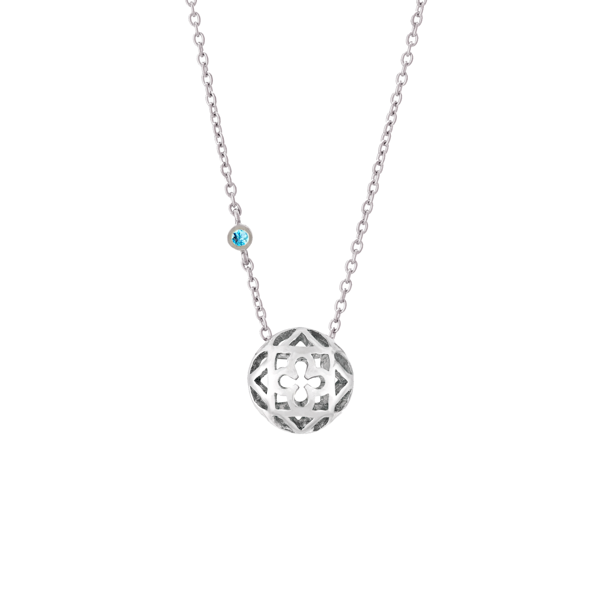 Peranakan Spheres Large Necklace with Blue Topaz (RH)