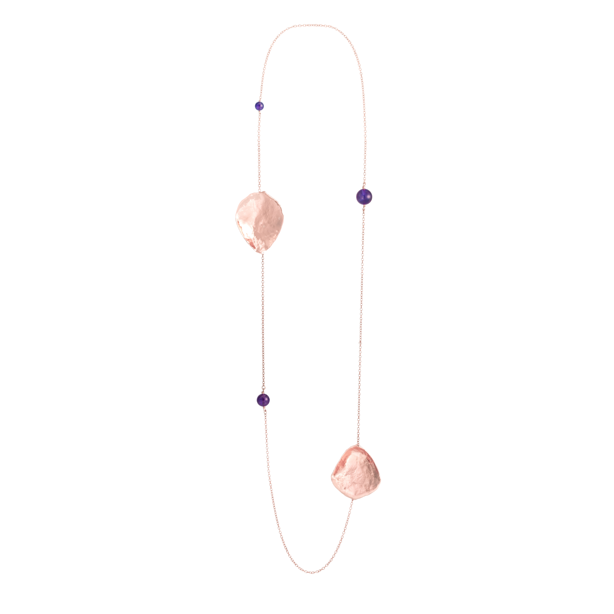 Love Rose Petals Necklace with Amethyst
