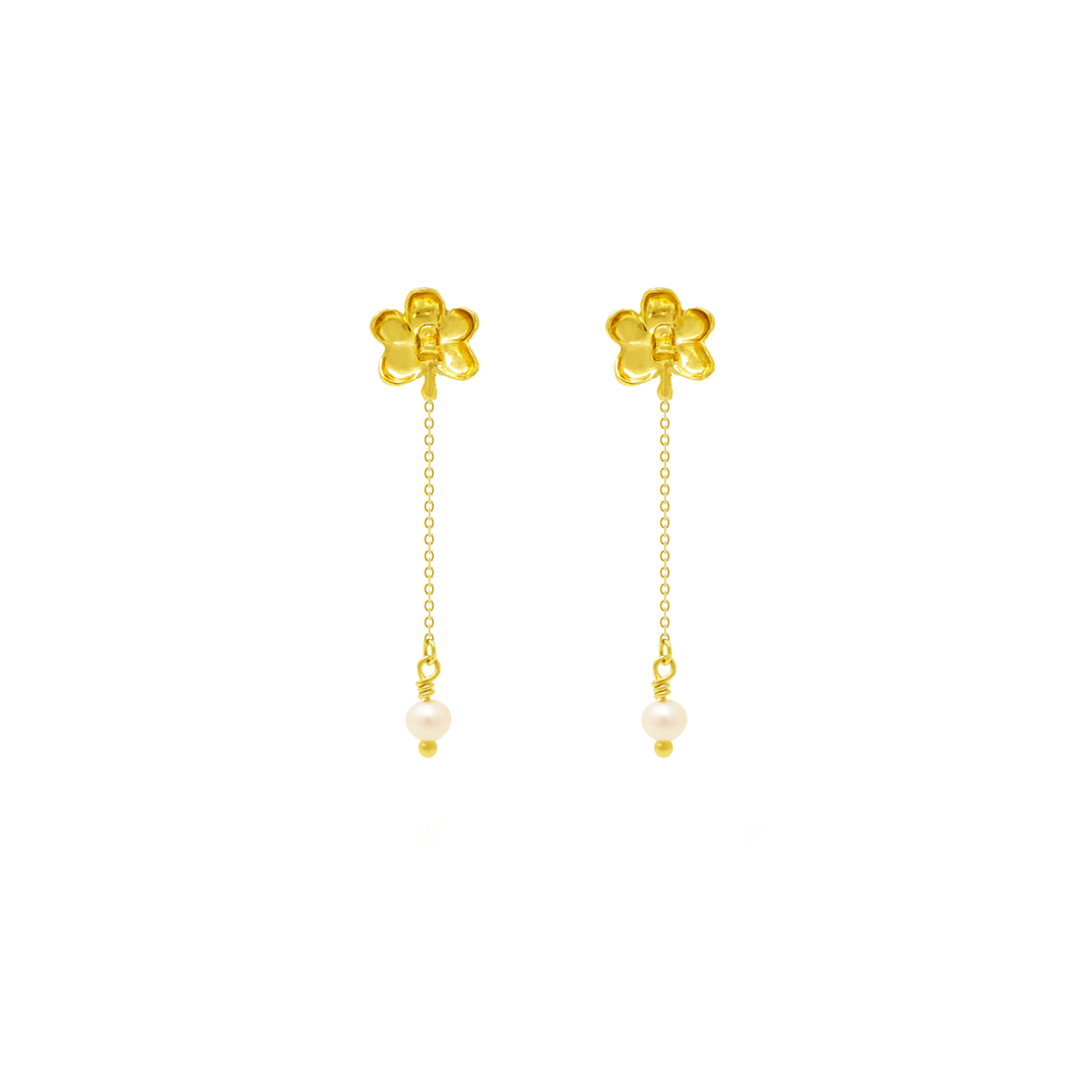 Ascocenda Moments Earrings with Pearls