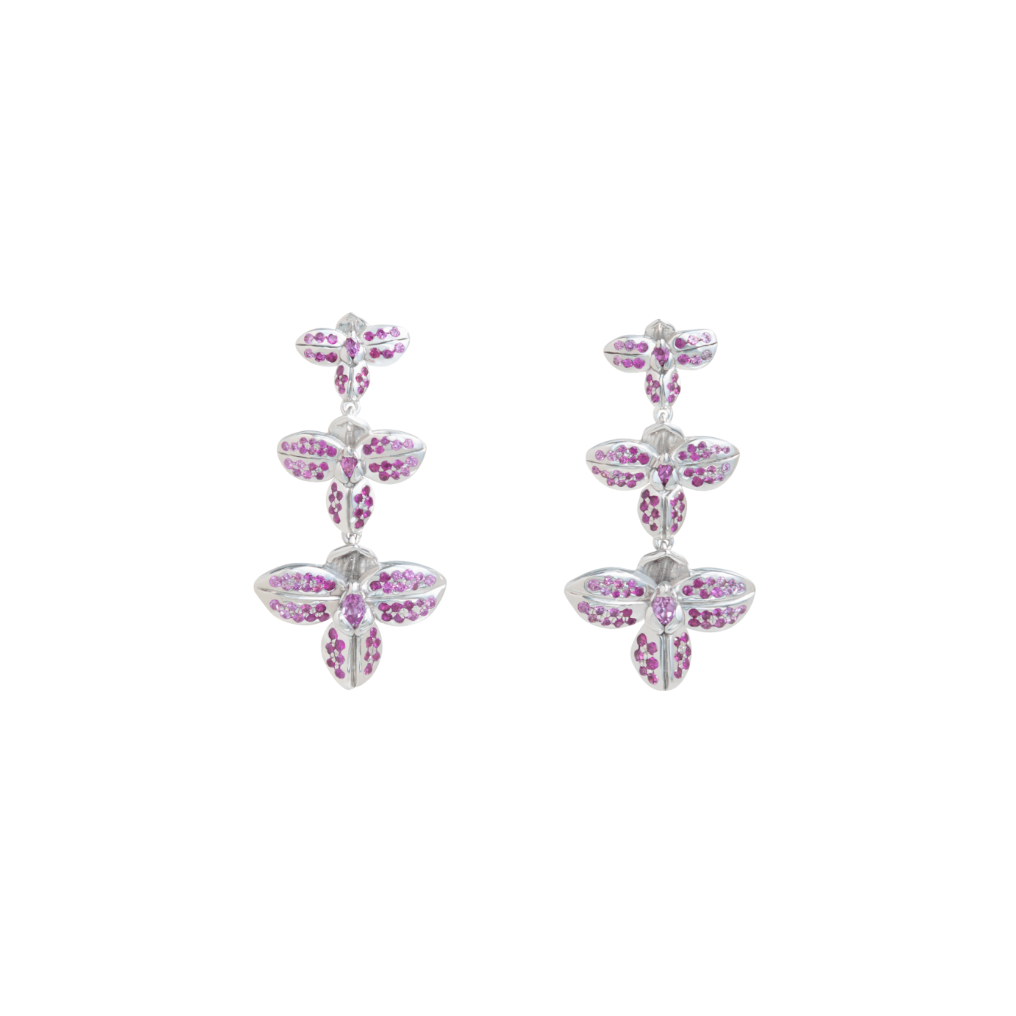 Rare Orchid Earrings with Pink Sapphire