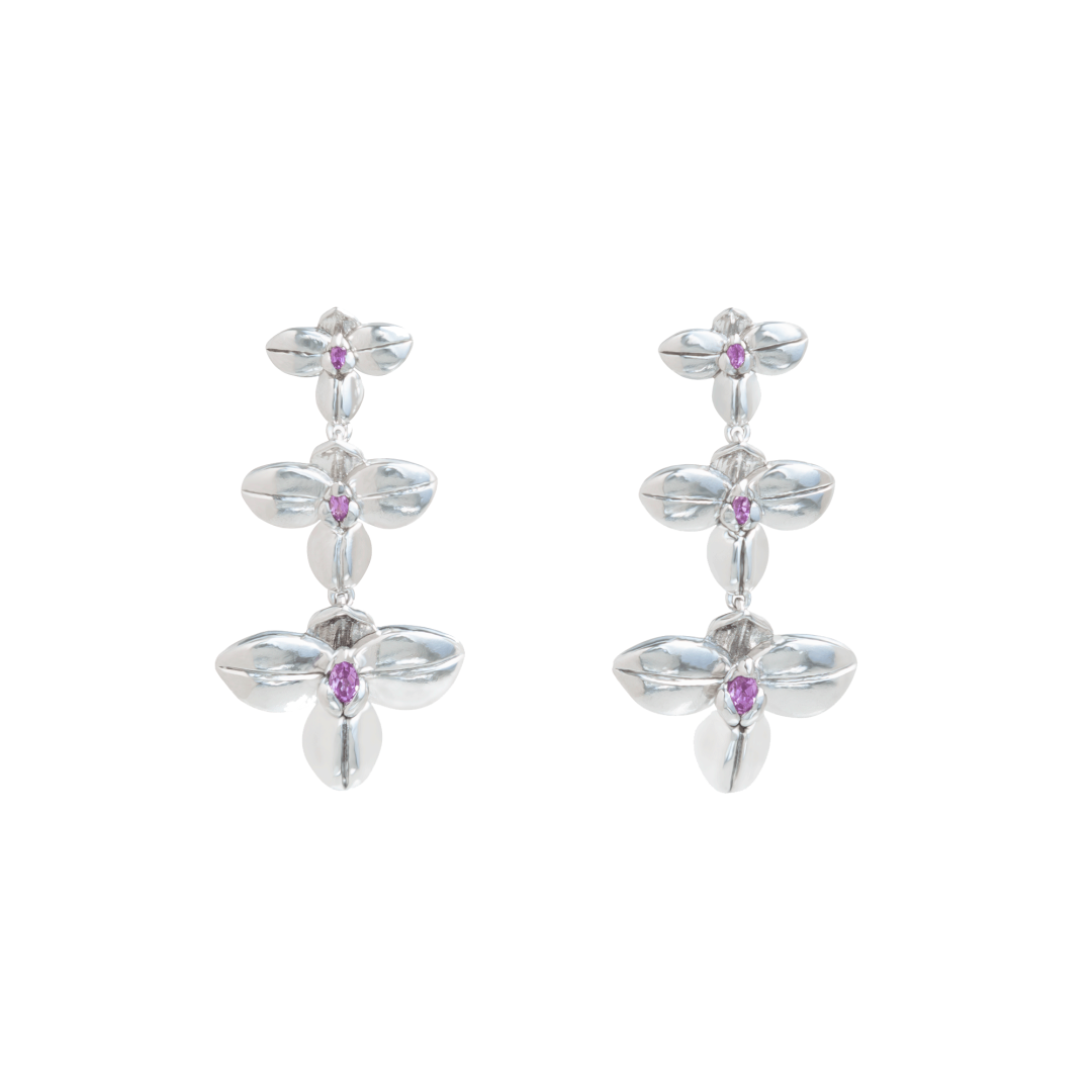 Rare Orchid Earrings with Pink Sapphire - Risis.com