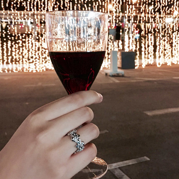 Floral Ring Band Ring - - RISIS