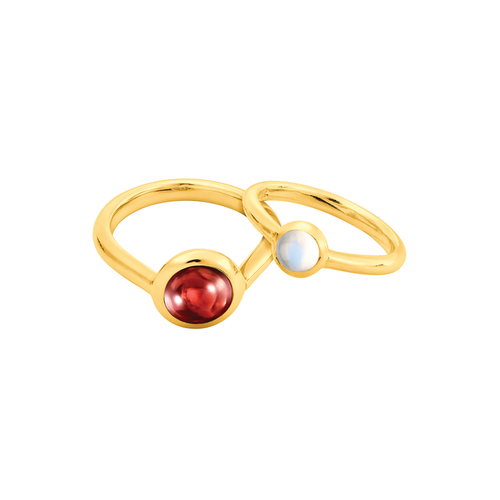 Peranakan Jewel Ring with Red Garnet