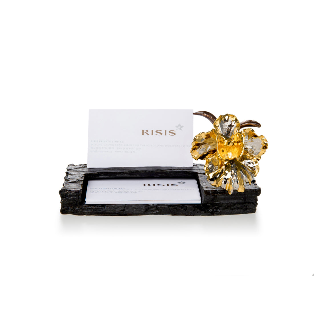 Vanda Miss Joaquim Orchid Card and Pen Holder Charcoal