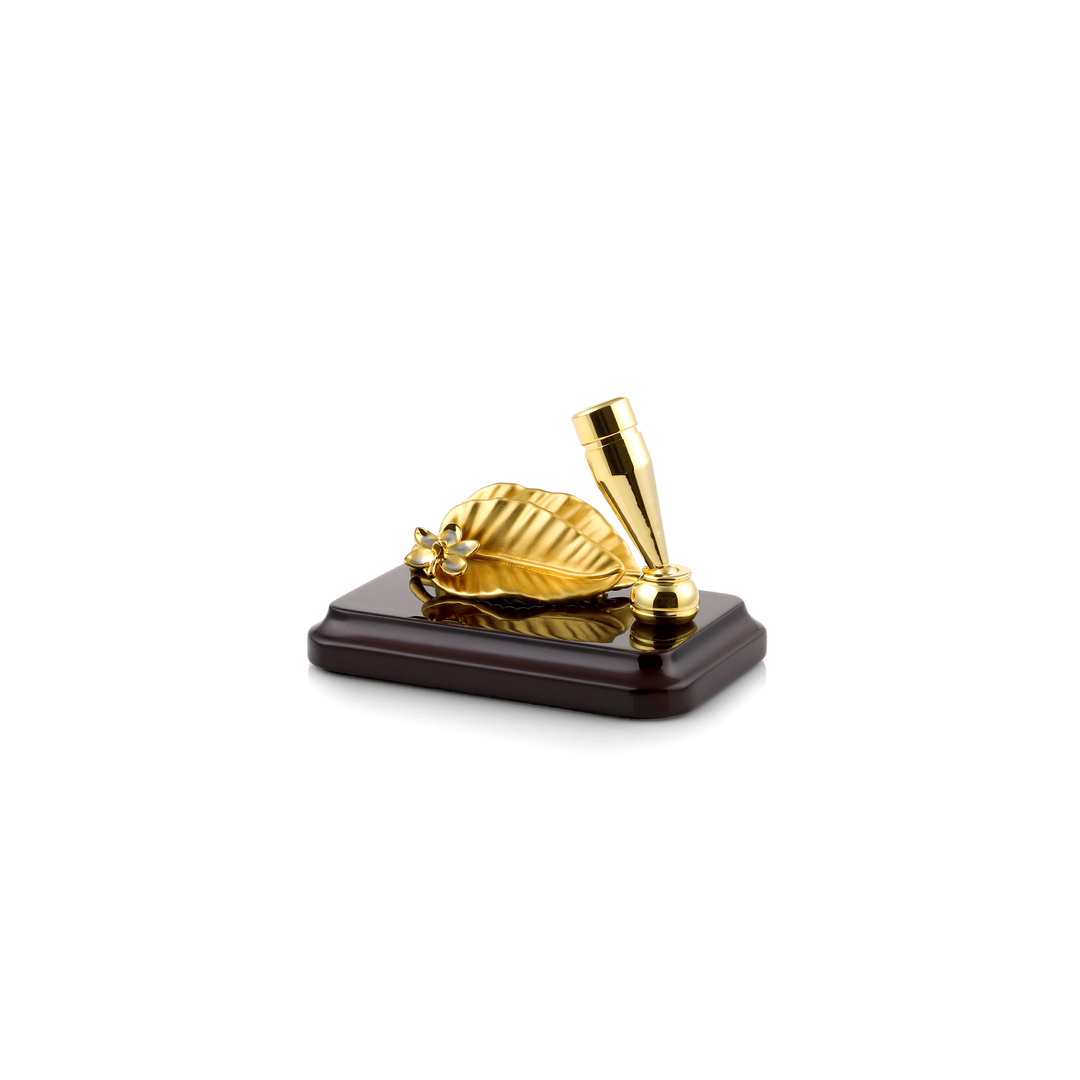 Tropical Leaf Pen and Name Card Holder with Base - - RISIS