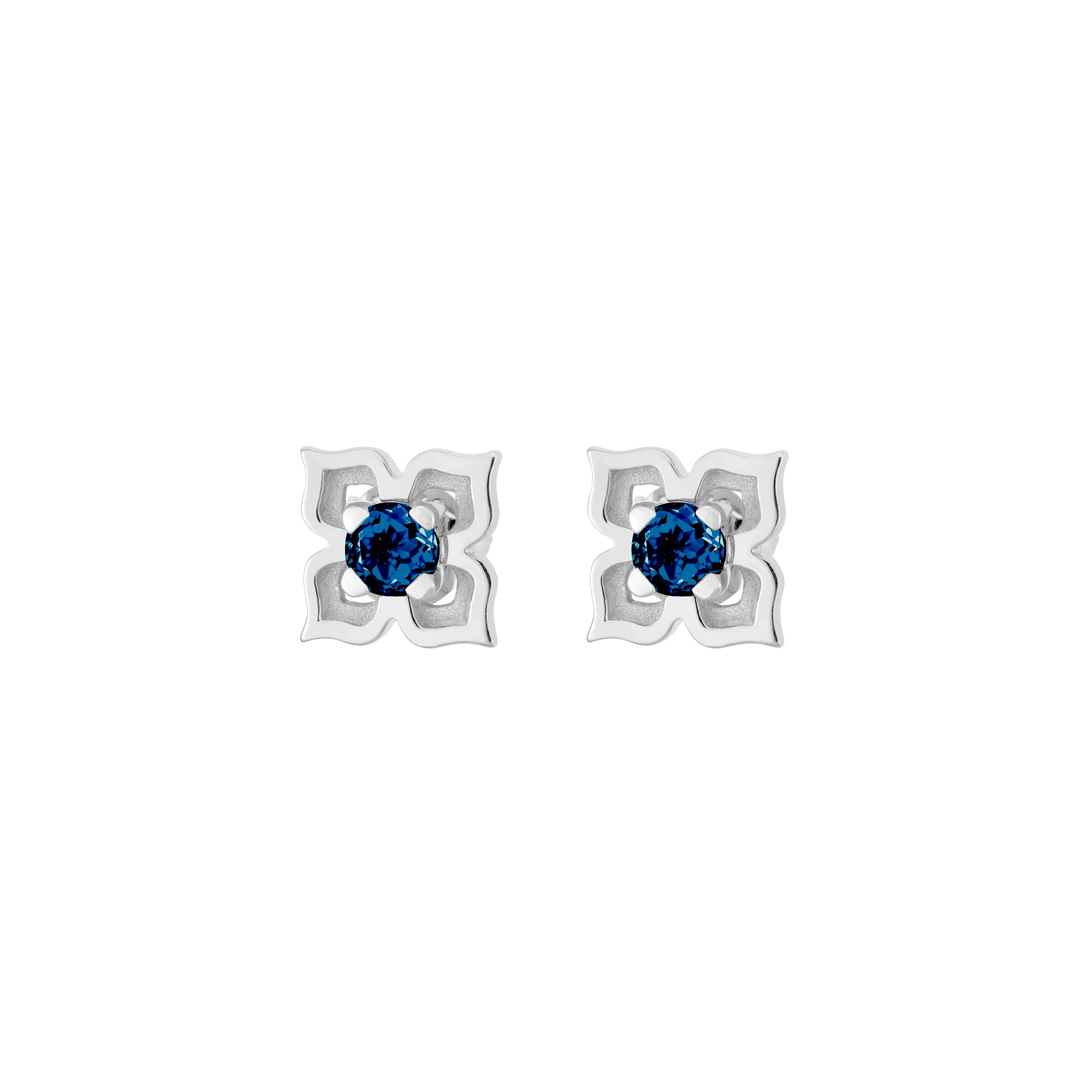 Timeless Peranakan II Earrings (RH) with London Blue Topaz Front View