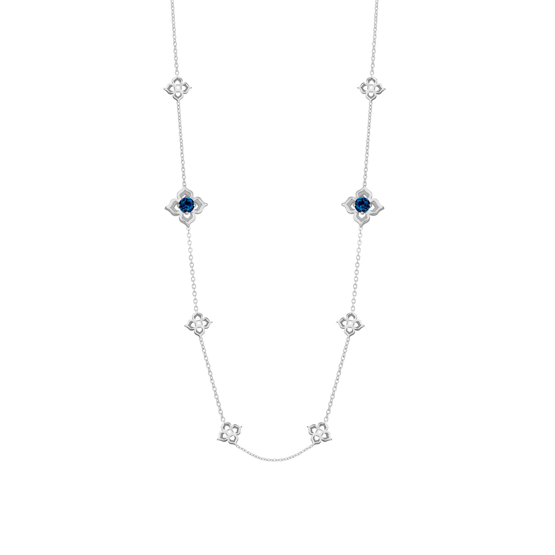 Timeless Peranakan II Necklace (RH) with London Blue Topaz Front View - Risis.com