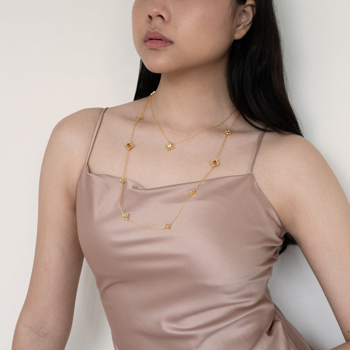 Timeless Peranakan Small Necklace with White Topaz - - RISIS