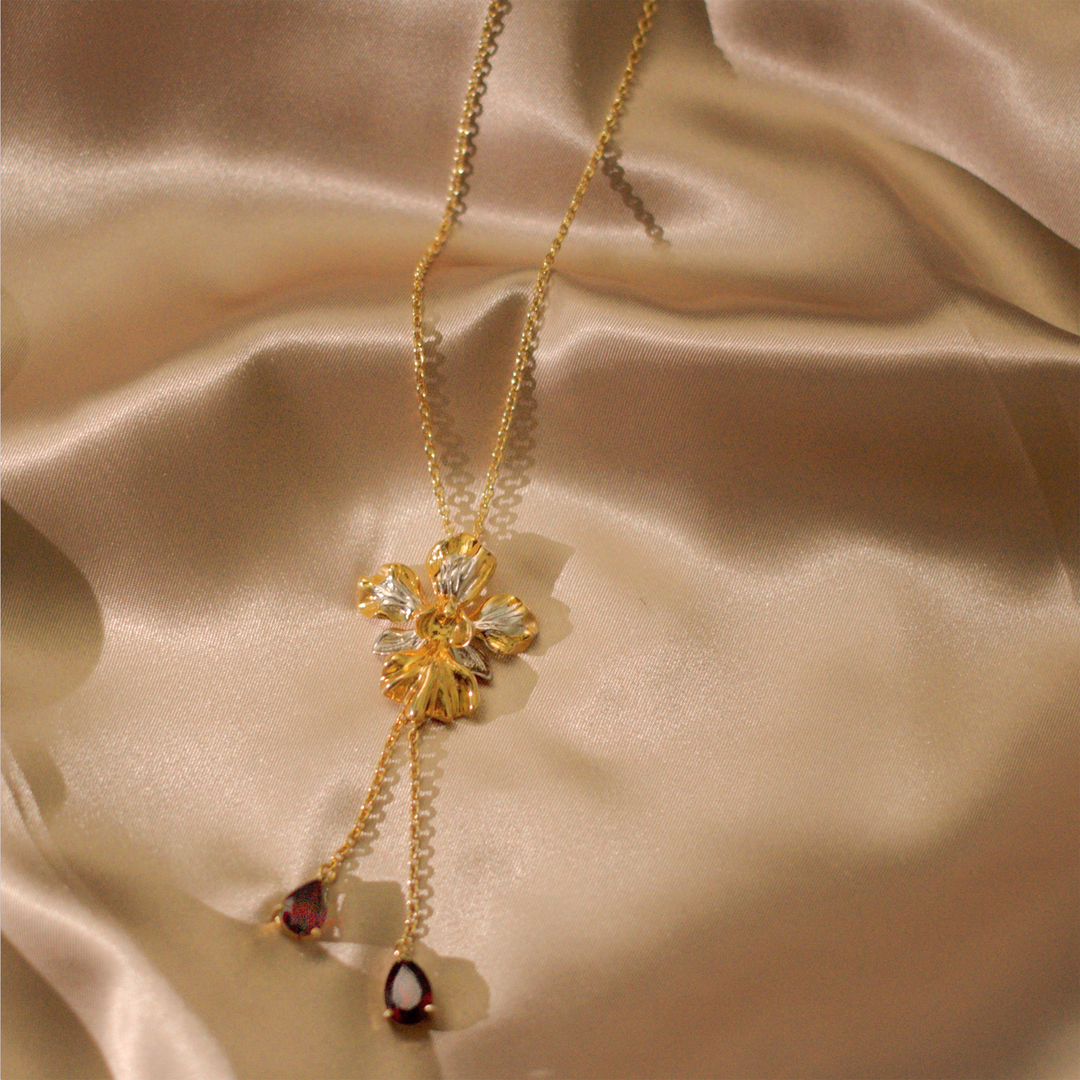 Vanda Miss Joaquim Heritage Long Necklace with Garnet - - RISIS