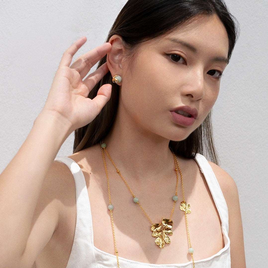 Banyan Vines Jade Earrings - - RISIS