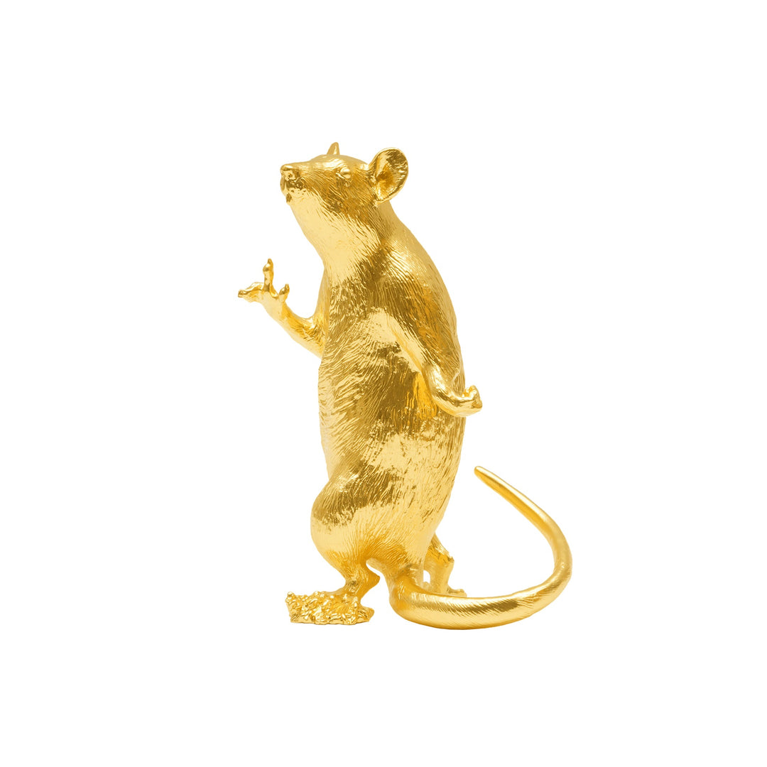 Risis Legend of XII - Rat - A golden mouse stands upright, balancing on its tail and hind feet, with forepaws outstretched as if gesturing. The texture appears finely detailed.