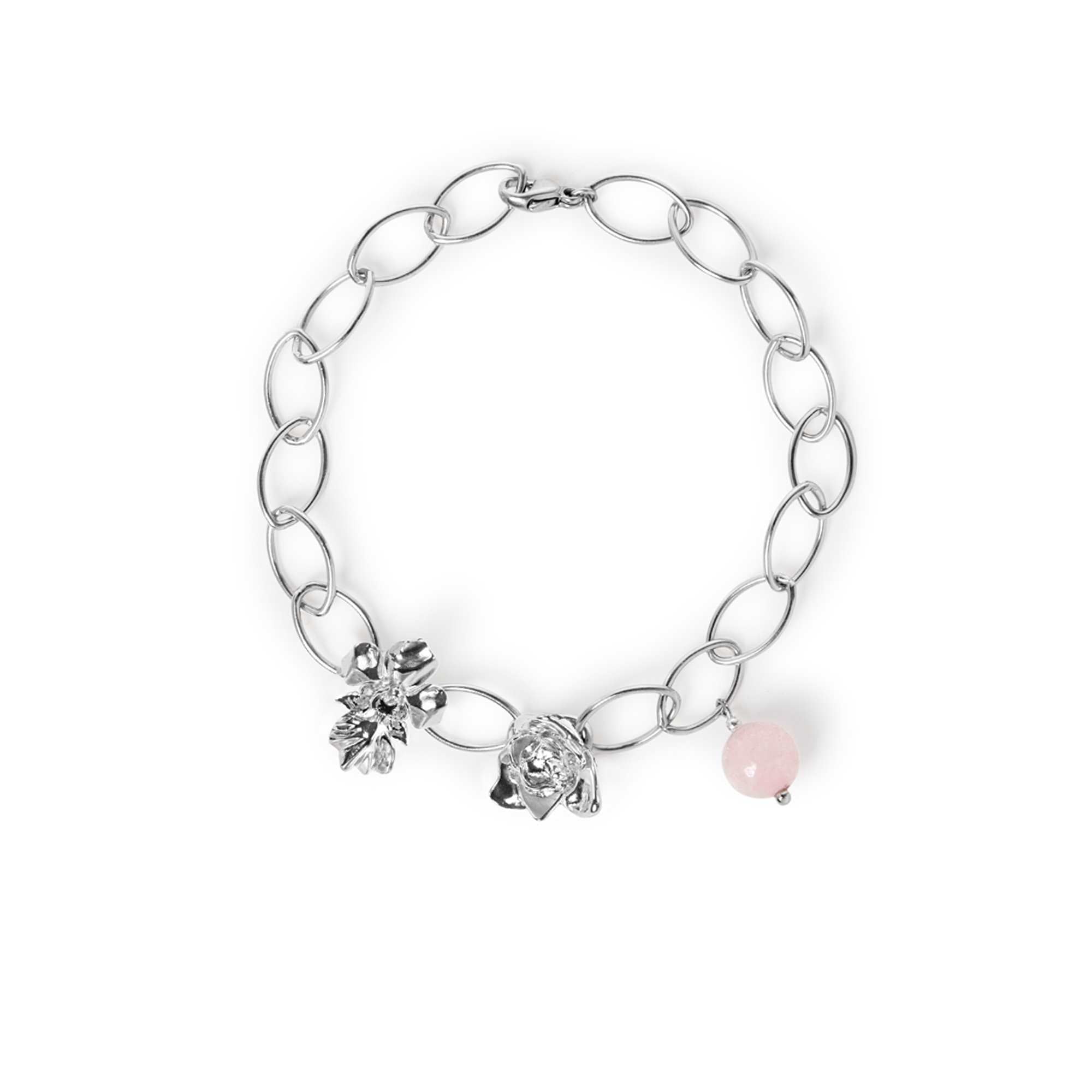 Budding Love Bracelet with Rose Quartz