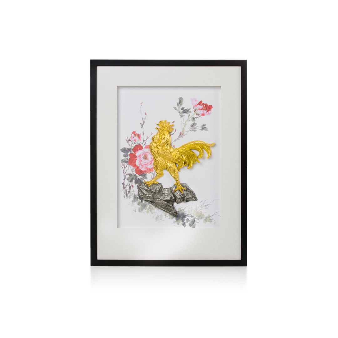 Rooster Frame - Courage with Pewter Base - - RISIS