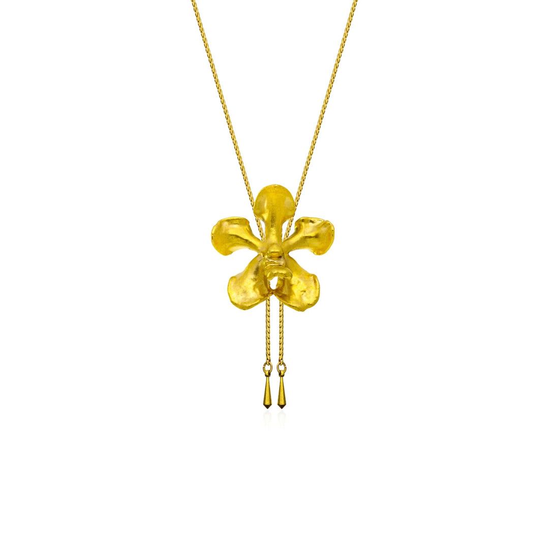 Kagawara Firebird Orchid Slider Necklace (G) - Gold Slider - RISIS
