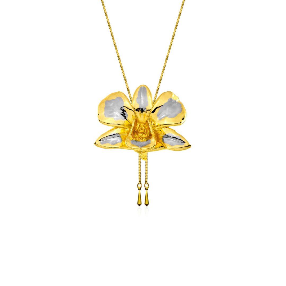Dendrobium Tay Swee Keng Orchid Slider Necklace (PG)
